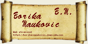Borika Mauković vizit kartica